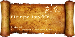 Piringer István névjegykártya