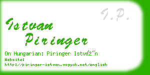 istvan piringer business card